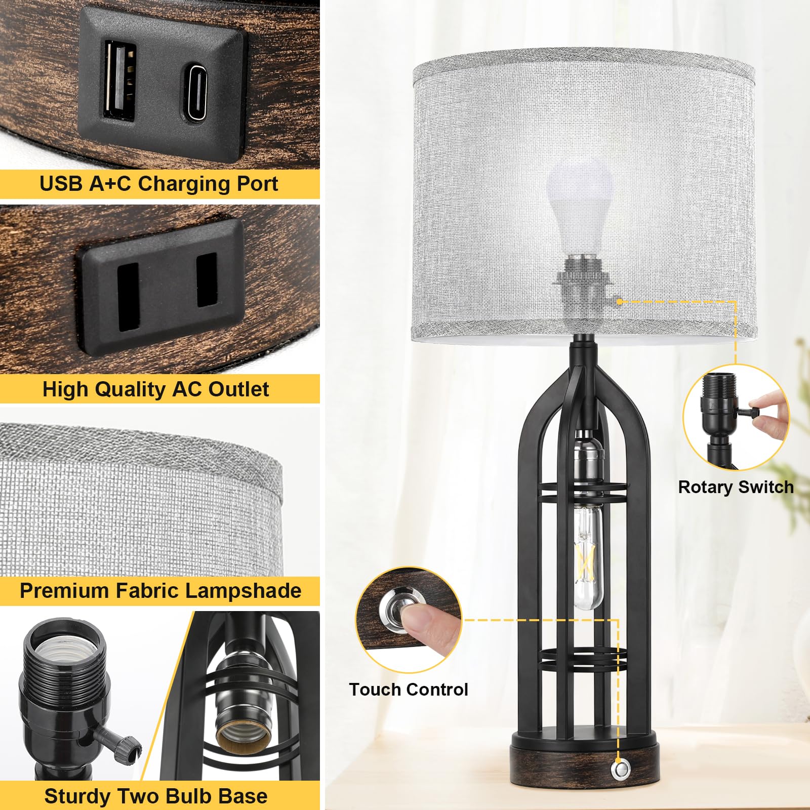 Seealle lamp touch-control for easy three-way dimming