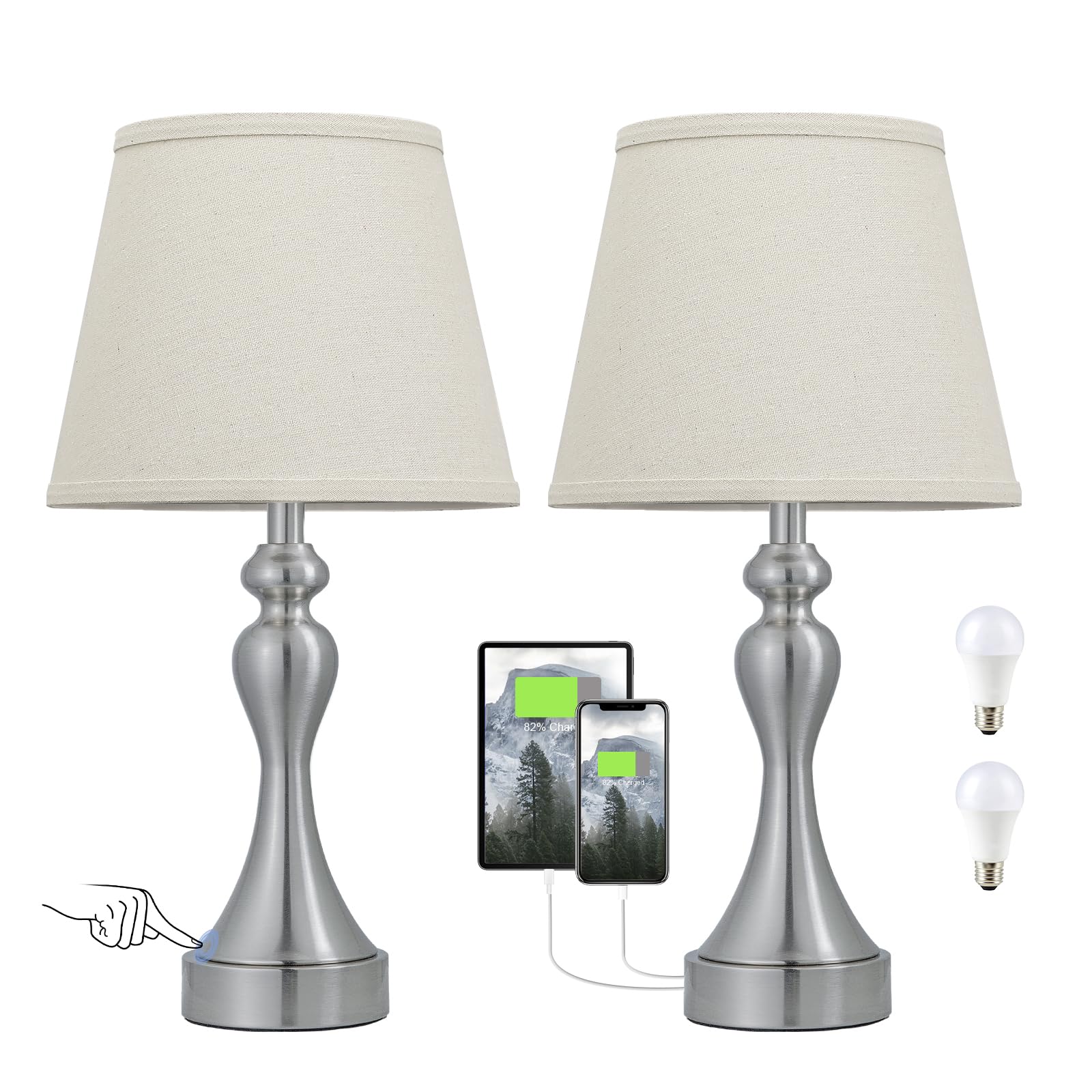 Seealle Touch Lamps energy efficient LEDs for long lasting soft illumination