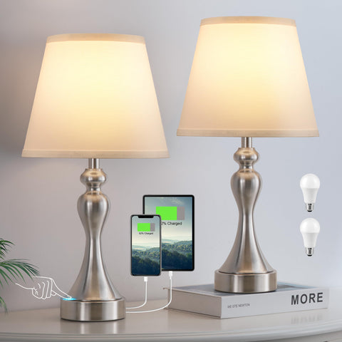 Seealle touch lamps on nightstand with fingertip control for easy lighting