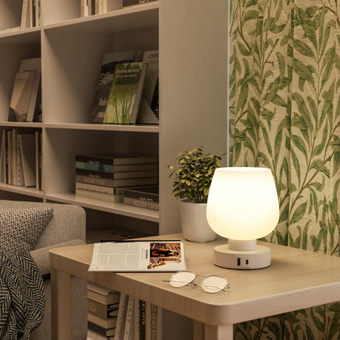 Seealle Touch Table Lamp demonstrates 3-way dimming with a tap for mood.