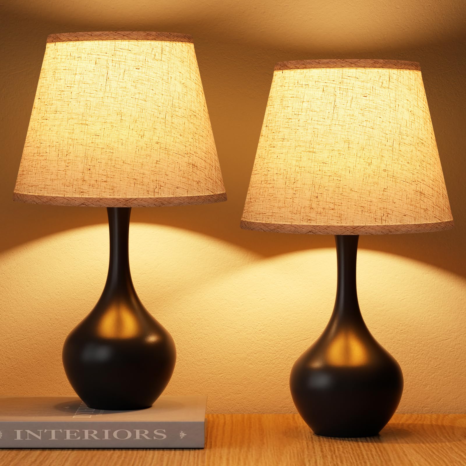 Seealle Touch Table Lamp with apple-shaped base adds warm bedside light.
