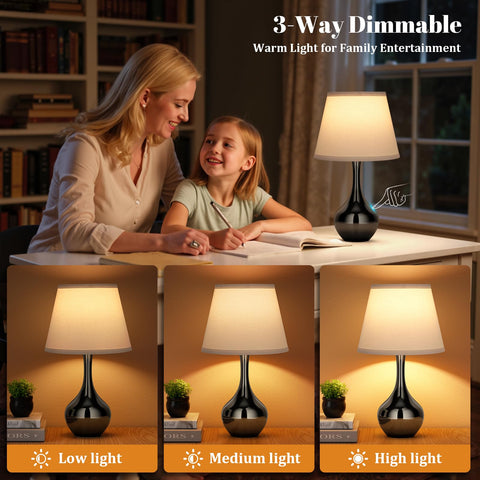 Seealle touch lamp features 3-way dimming for versatile lighting.