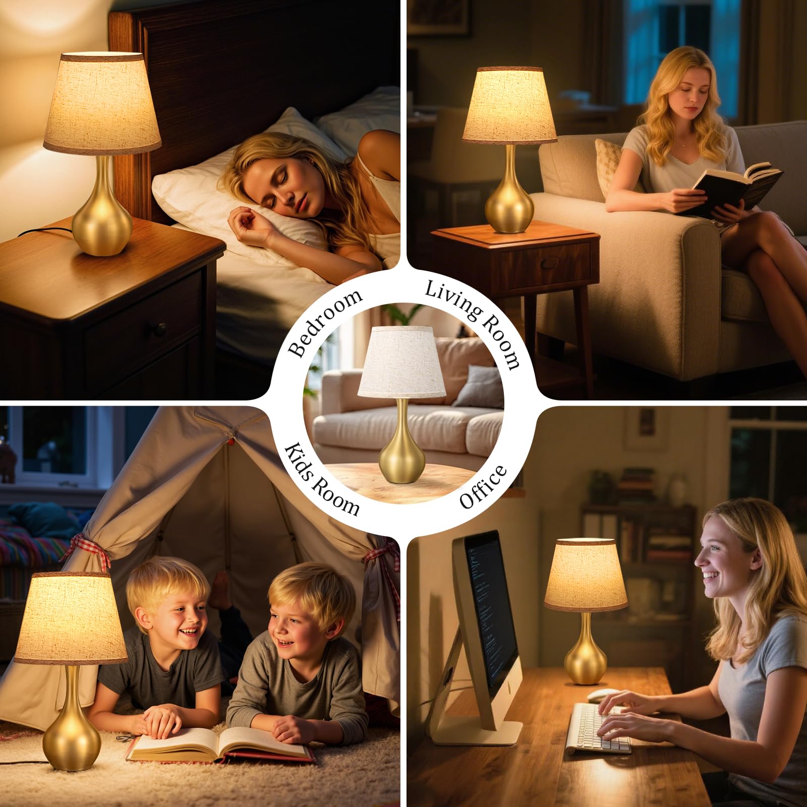 Seealle gold bedside lamp complements bedrooms and living rooms with refined style.
