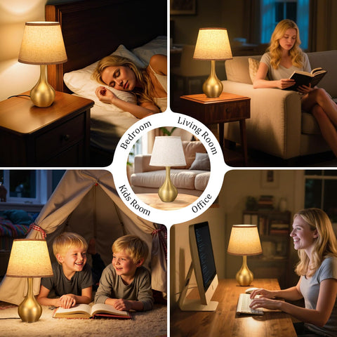 Seealle gold bedside lamp complements bedrooms and living rooms with refined style.