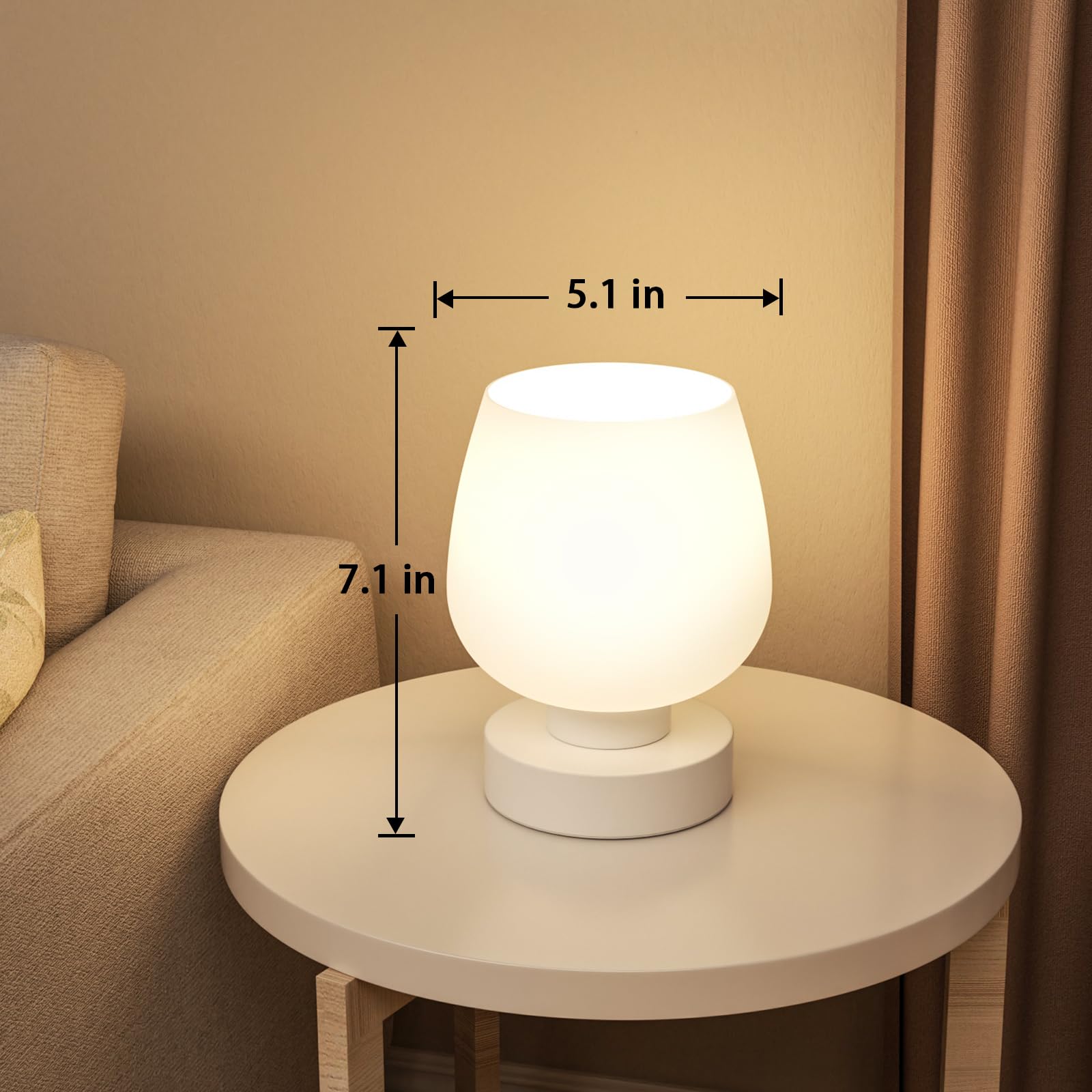 LED bulb included with Seealle Touch Table Lamp offers ready-to-use illumination.