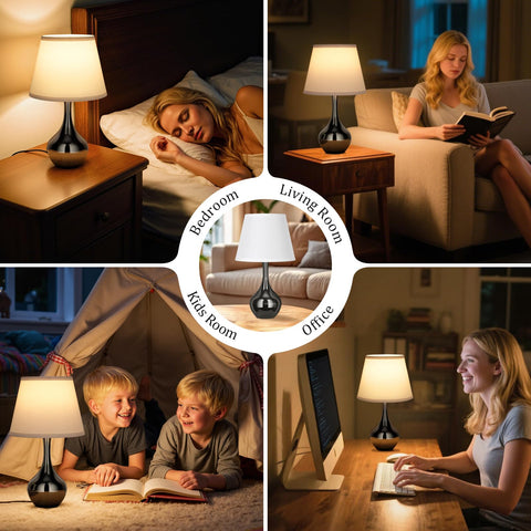 Seealle lamp adds a stylish touch to living room end tables.