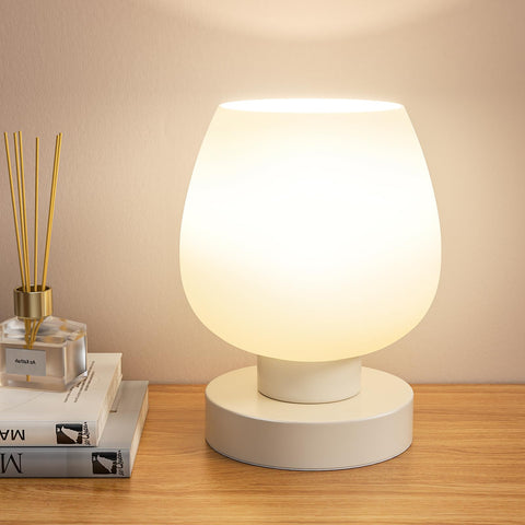 Seealle Touch Table Lamp with opal glass shade provides soft, diffused light for relaxing spaces.