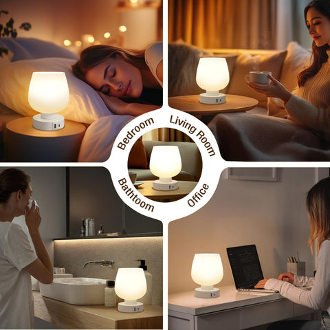 Seealle Touch Table Lamp packaging highlights quick, tool-free assembly.