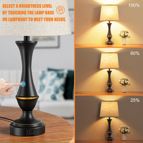 Seealle touch lamps with 3-way dimming for relaxing, reading, or working.