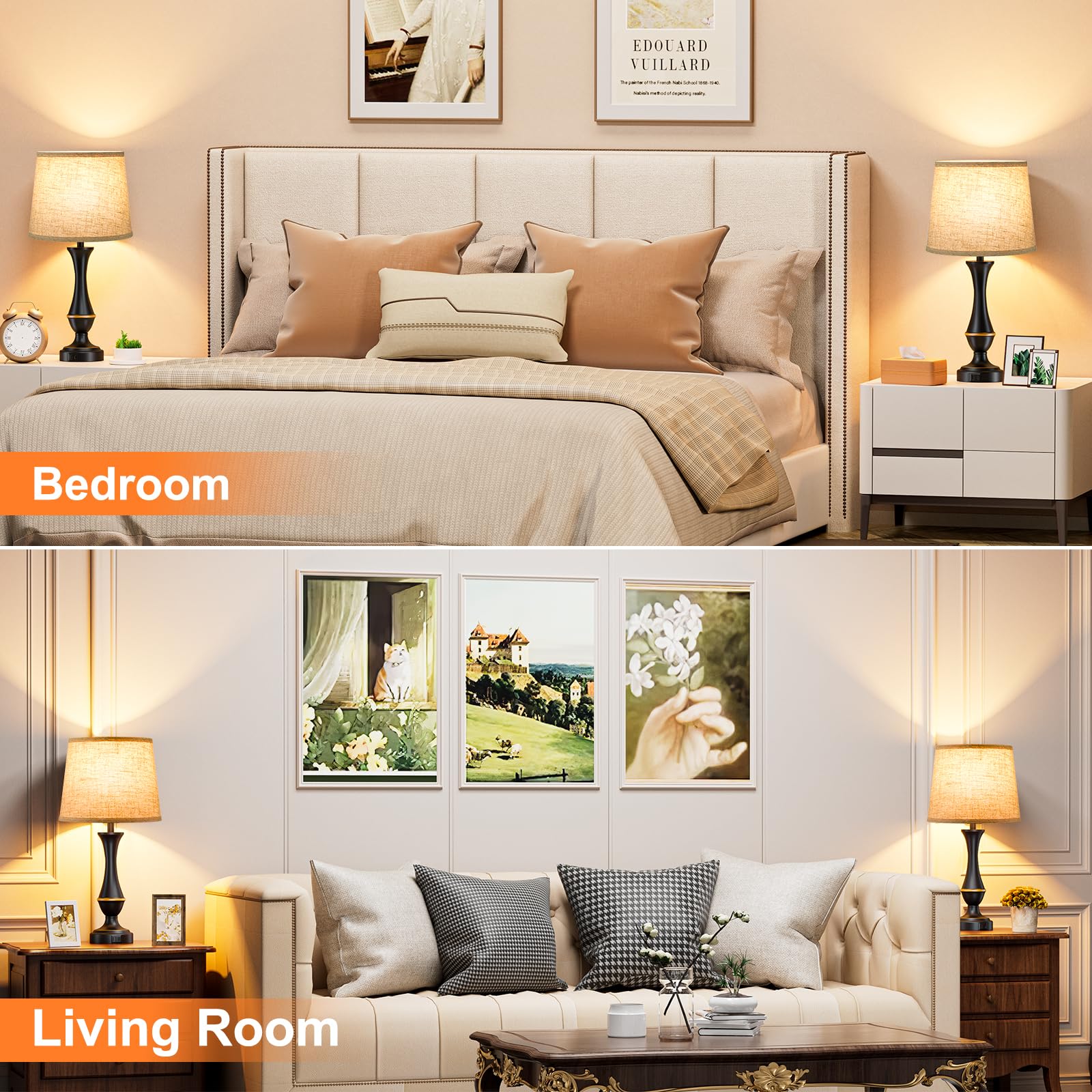 Seealle included E26 LED bulbs offer flicker-free, quiet illumination.