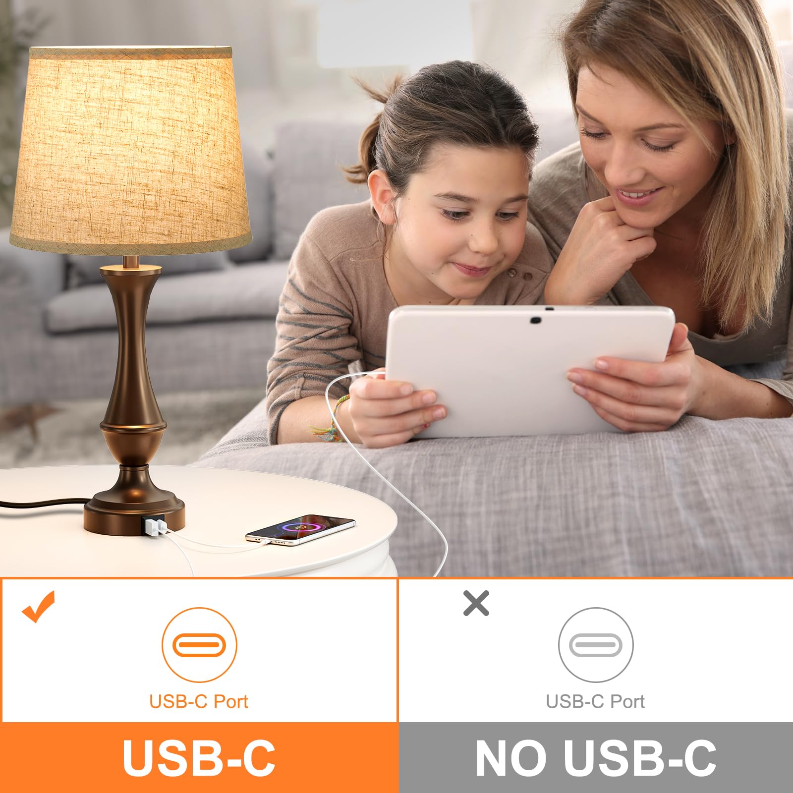 Seealle Upgraded Touch Lamp flicker-free, quiet operation for calm evenings