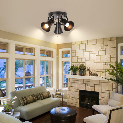 SEEBLEN compact-black flush-mount blends with ceilings for streamlined look.