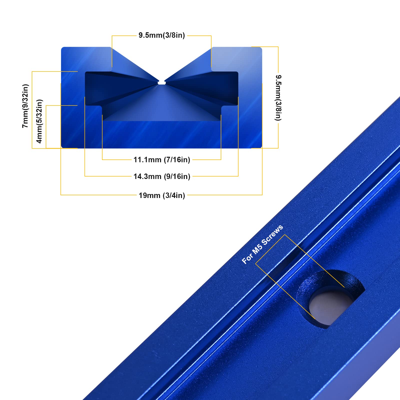 SeekLiny 6063 aluminum T Track with anodized finish resists wear.