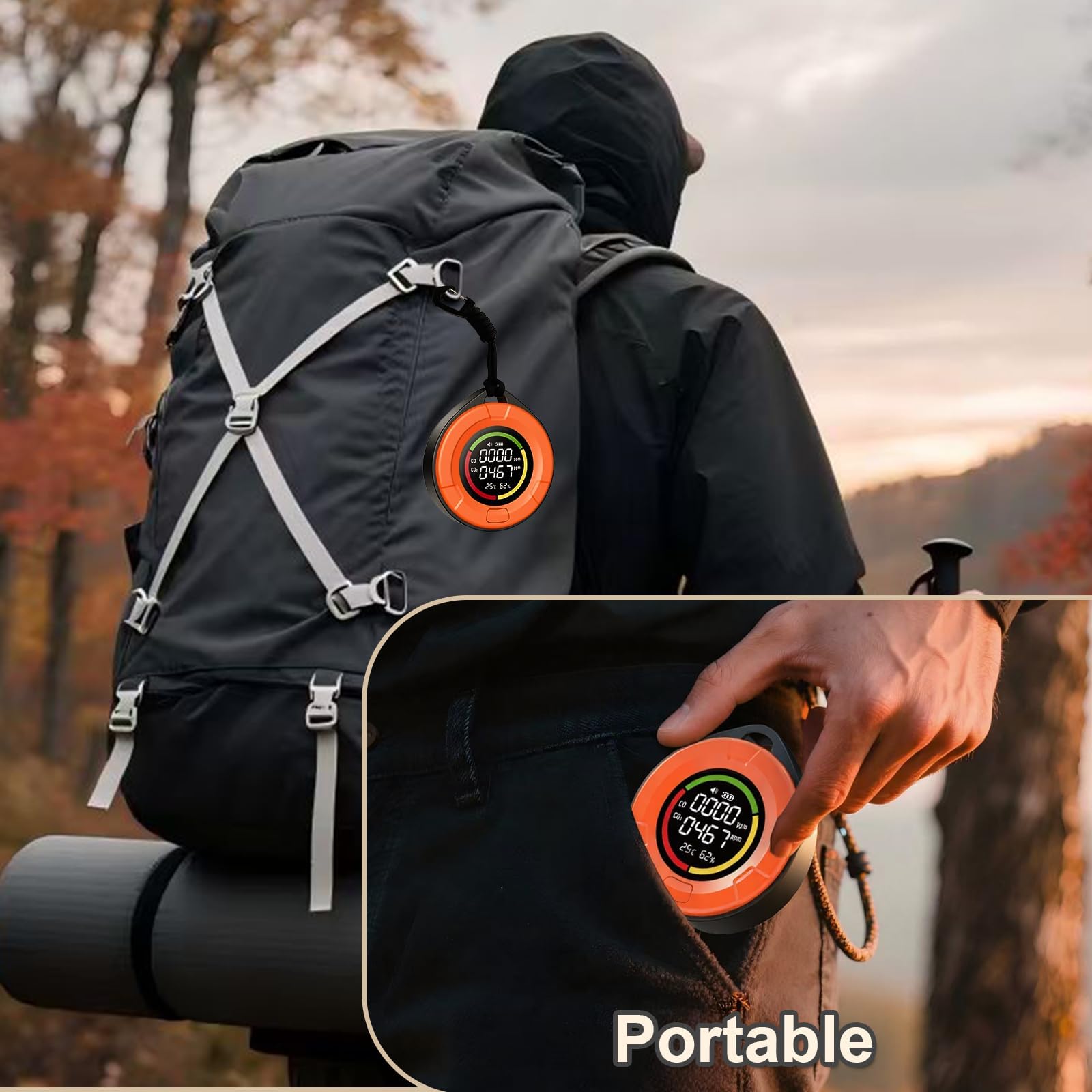 Seektain CO detector with visual and audible alerts for timely reminders.