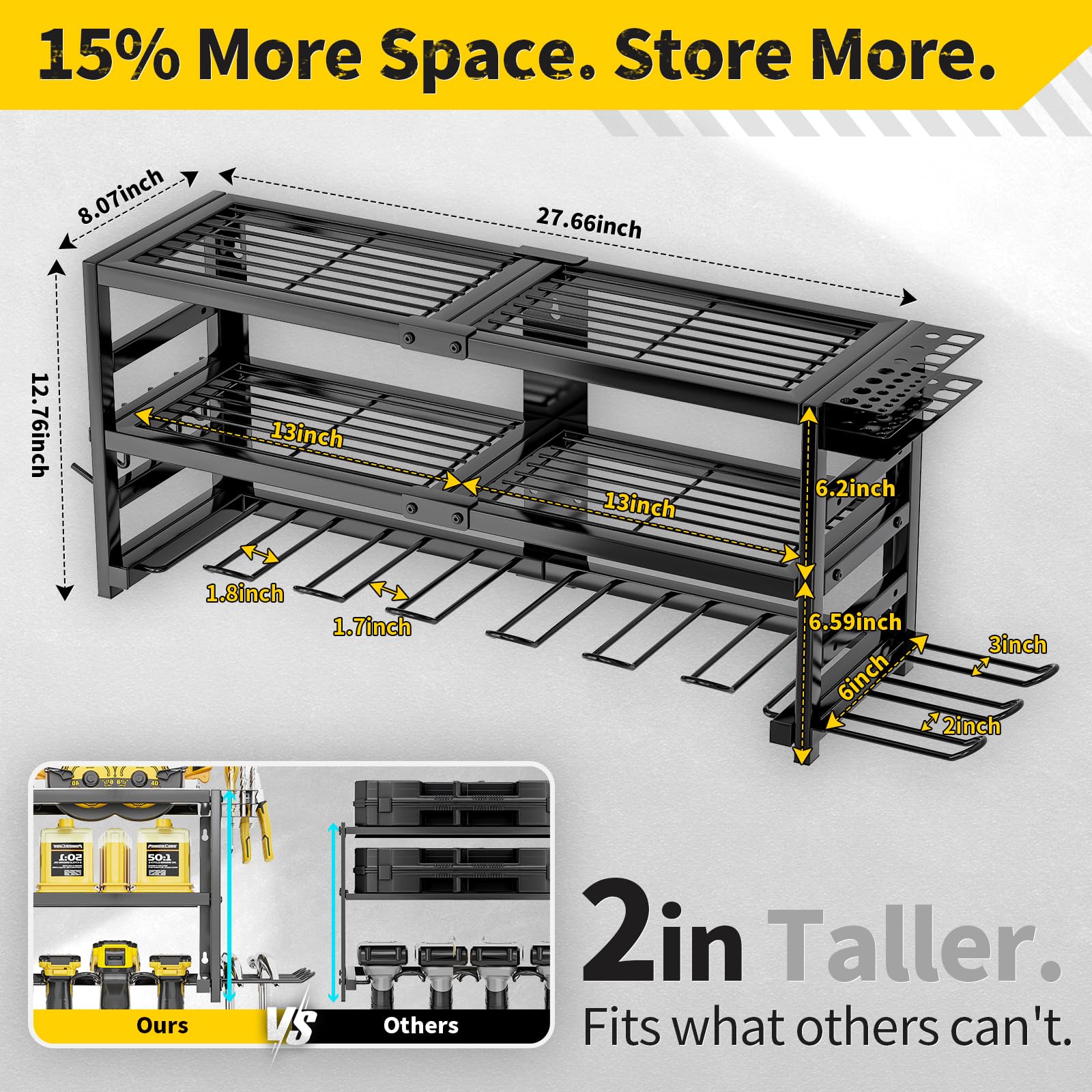 SEENWUUN three-layer storage rack keeps drills neatly organized