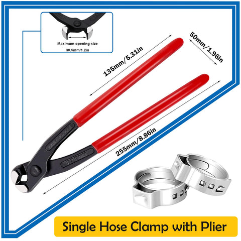 Seept 304 stainless steel clamps resist corrosion and rust.
