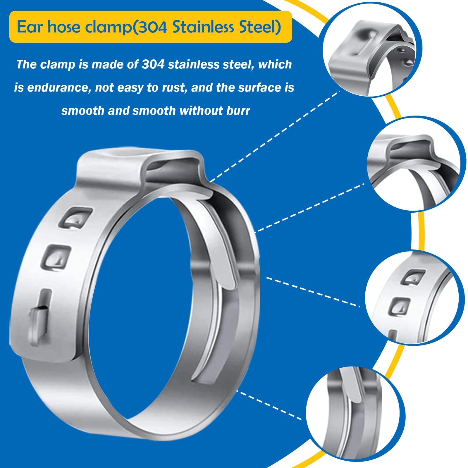 Seept clamps are engraved with precise size markings for accuracy.