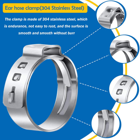 Seept clamps are engraved with precise size markings for accuracy.