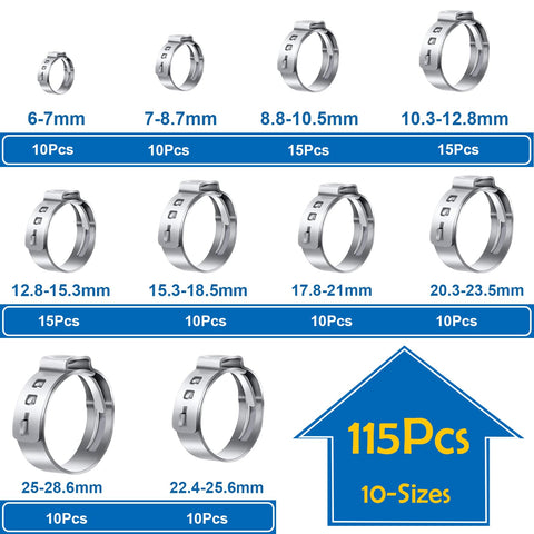Seept professional clamp pliers included for easier clamp installation.