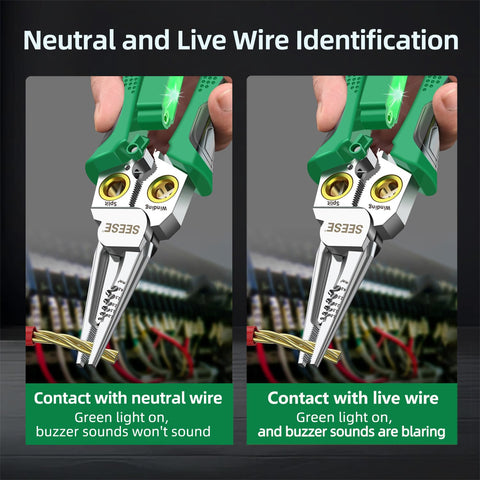 SEESE 8-in-1 wire stripper crimping function ensures solid connections for quick terminations.