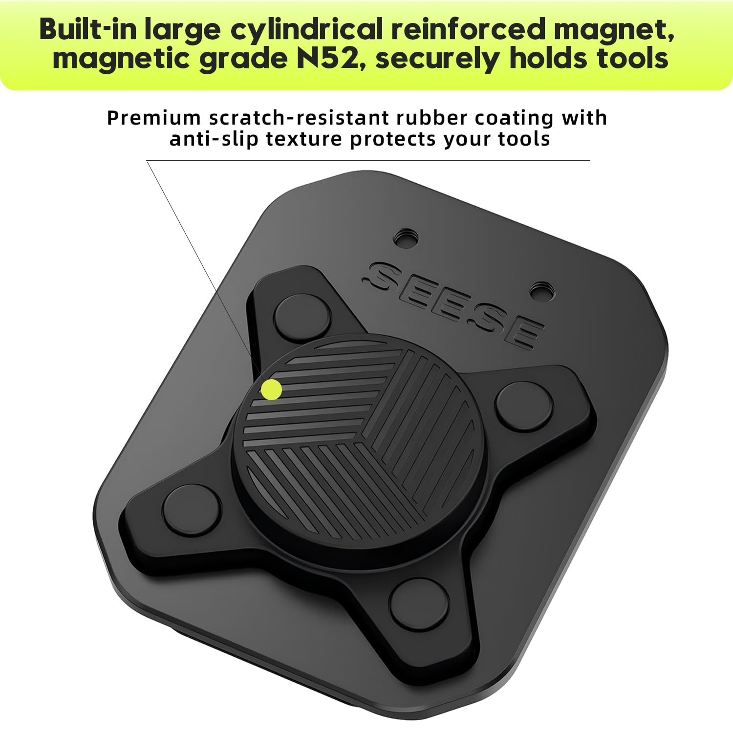 SEESE slip-resistant surface protects tools and your belt while moving around the workspace.