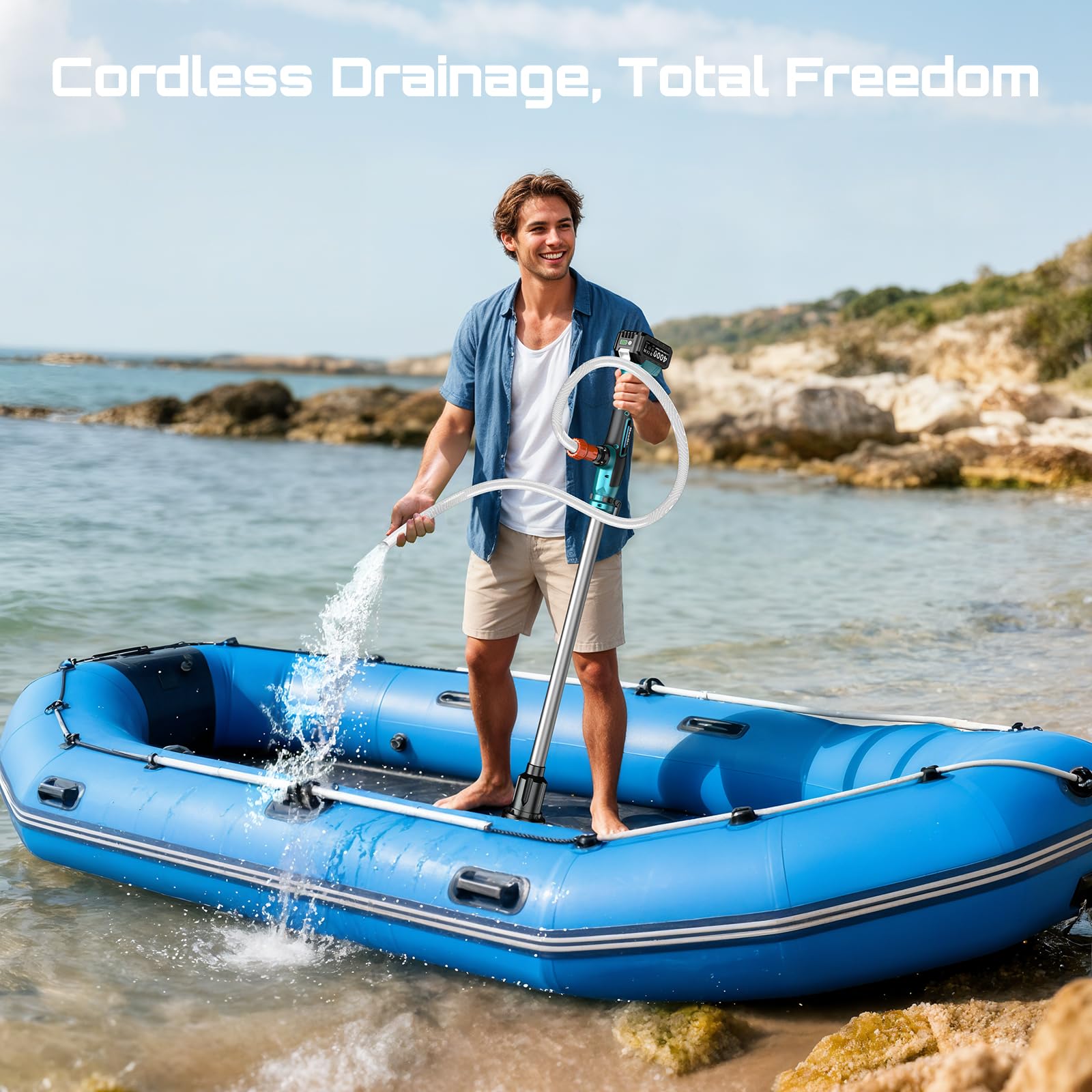 Seesii 720 GPH flow delivers quick transfers for pools and ponds.