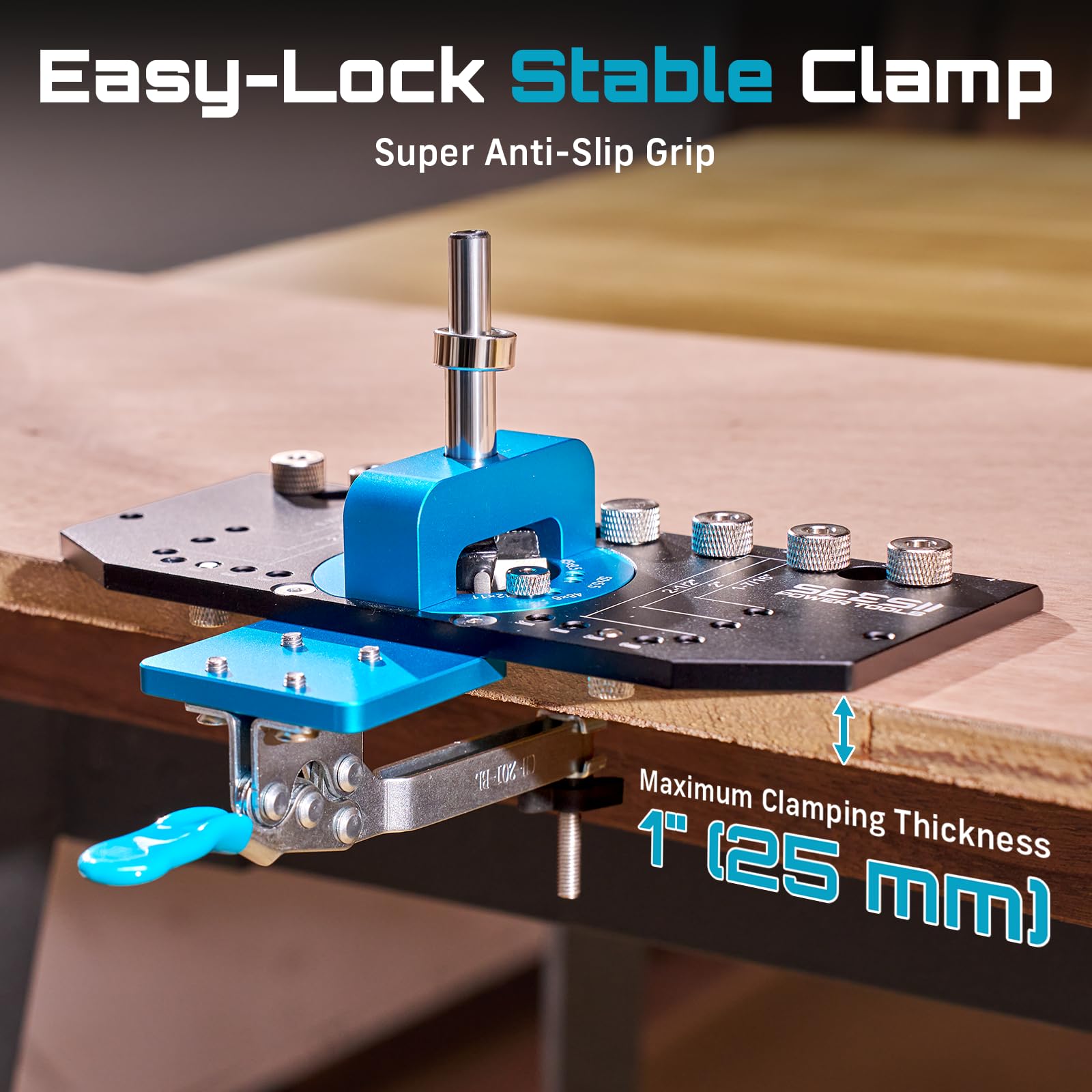 SEESII anti-slip quick clamp keeps work secure with single-handed adjustment.