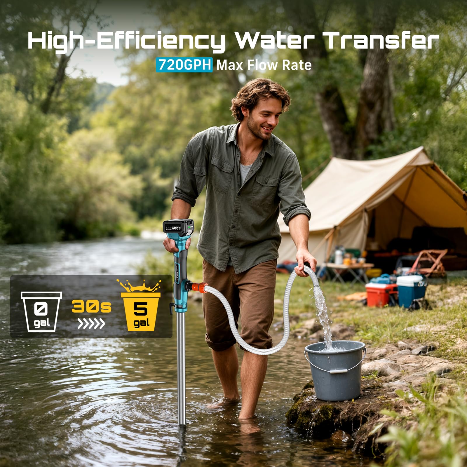 Seesii bottom suction design draws water from low levels for efficient draining.
