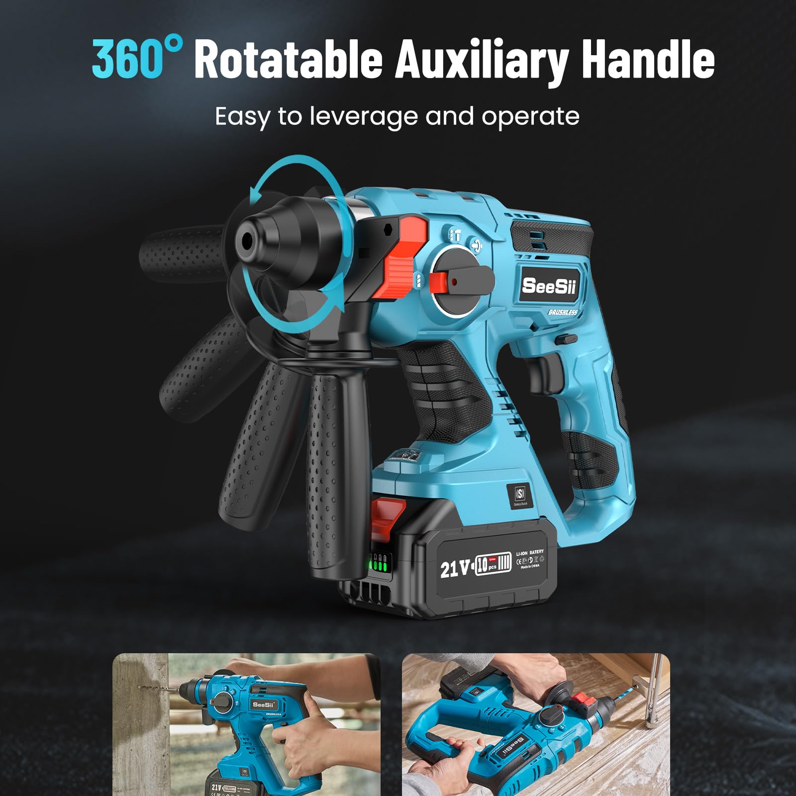 Seesii complete kit includes batteries, charger, bits, chisels, and case.