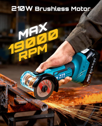Seesii mini grinder with brushless motor for fast, efficient cuts.