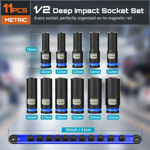 Seesii deep 14mm metric socket supports wheel service tasks