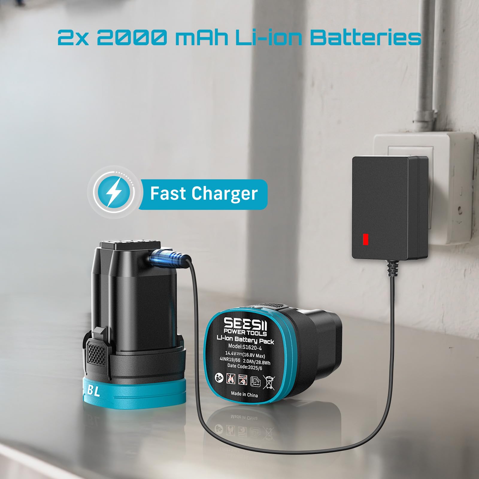 Seesii fast charger ensures batteries recharge in about an hour.