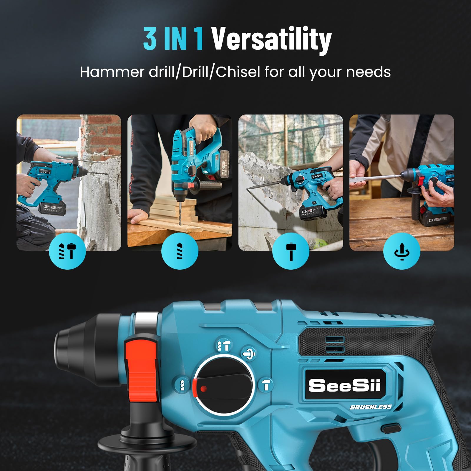 Seesii lightweight 2.3 kg design reduces fatigue during work.