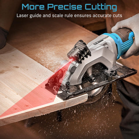 Seesii mini circular saw 3-blades set enables multi-material cuts.