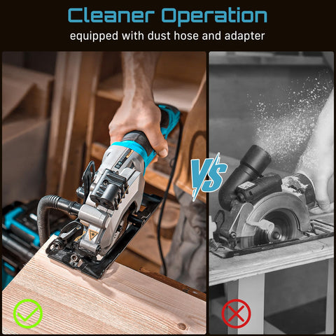 Seesii mini circular saw 1-11/16 depth at 90 degrees supports deep cuts.