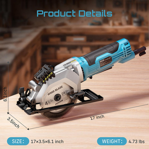 Seesii mini circular saw safety switches ensure controlled operation.
