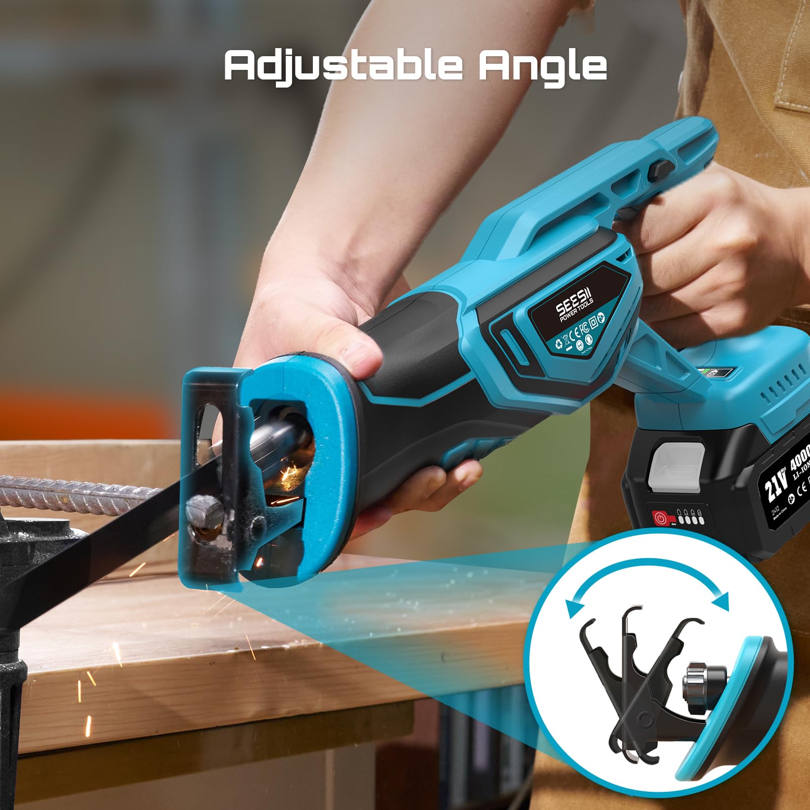 SEESII cutting PVC pipe with versatile blades on the job