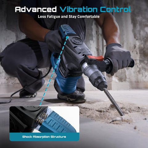 Seesii rotary hammer used for overhead drilling with ergonomic grip