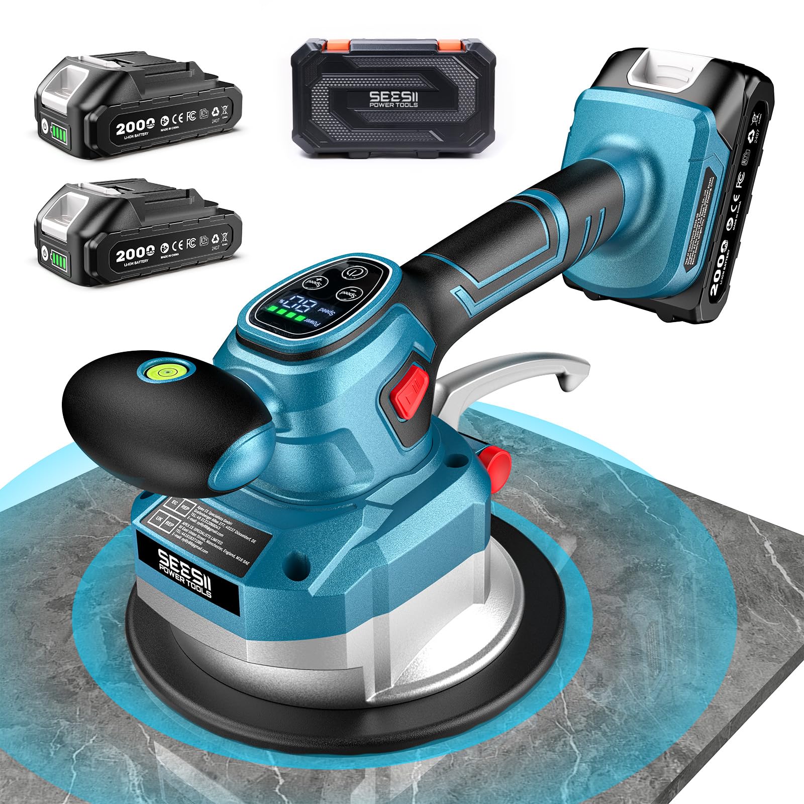 SEESII tile vibration tool with 145mm suction cup for stable tile installation