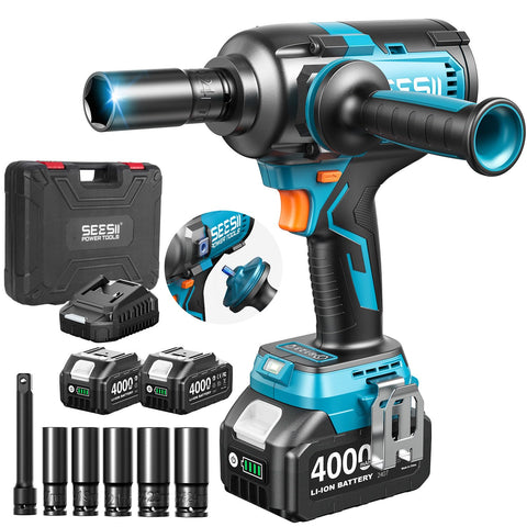 Seesii cordless impact wrench in use for automotive repair and heavy-duty tasks