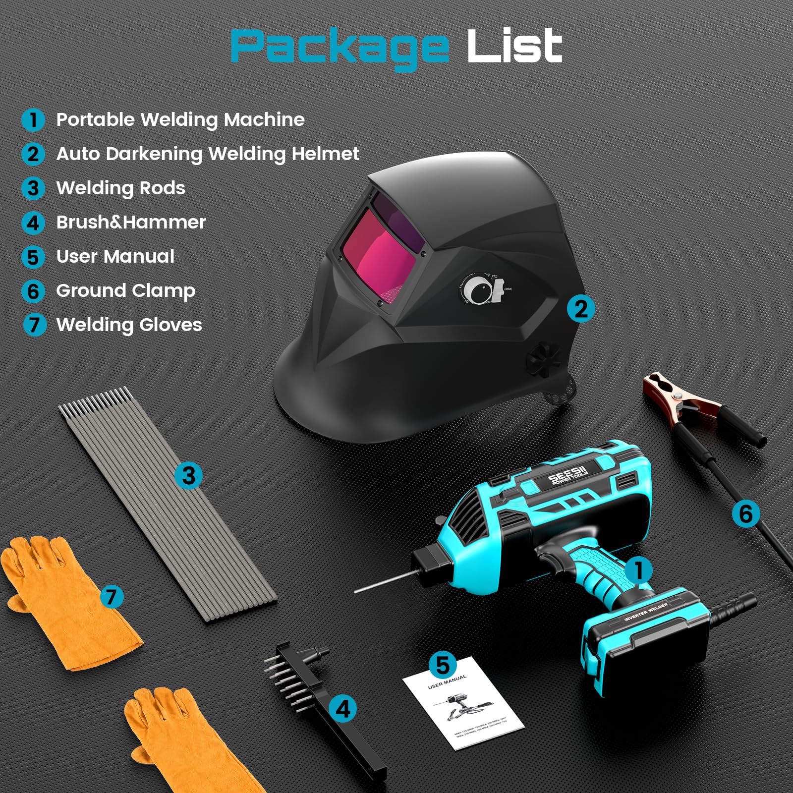 Seesii welding kit stored in included case.