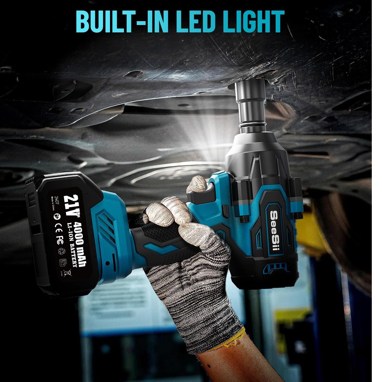 Seesii WH760 LED work light brightens dim spaces during repairs.
