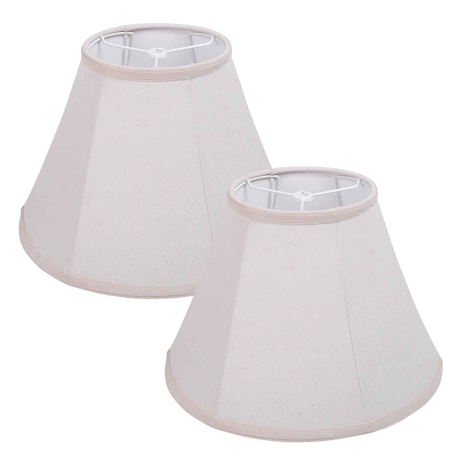 SEEYUAN KD lamp shade top view in natural linen enhances bedside lighting.