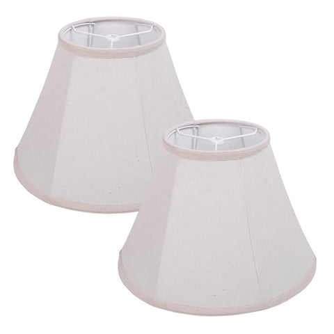 SEEYUAN KD lamp shade top view in natural linen enhances bedside lighting.