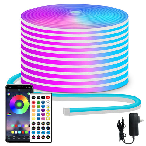 Segrass 50ft RGB LED neon rope light for vibrant bedroom decor