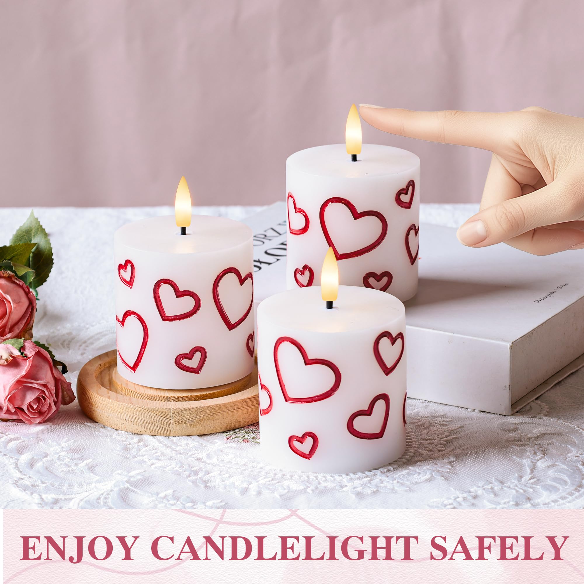 SEHNSY 3D flame LED candle tip provides lifelike flicker for intimate dinners.
