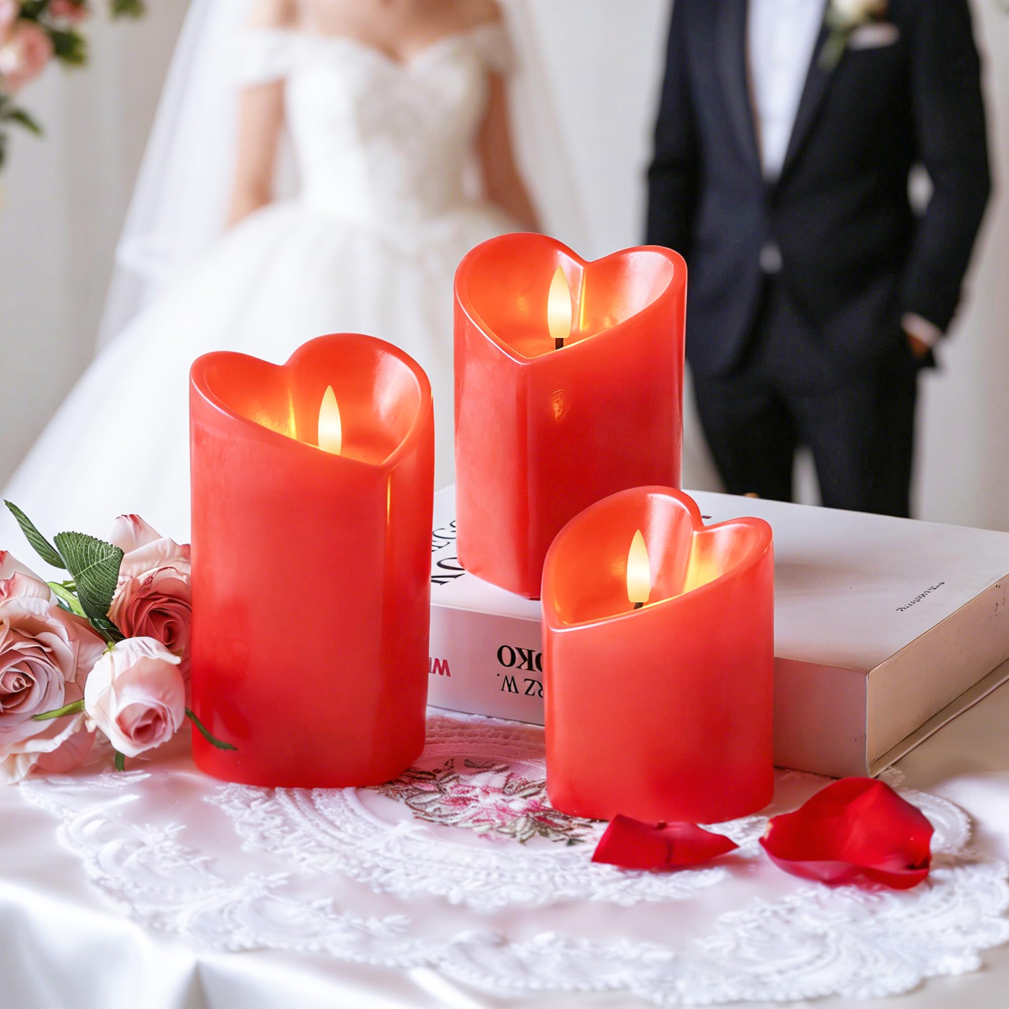 SEHNSY mantelpiece Valentine candle enhances cozy decor