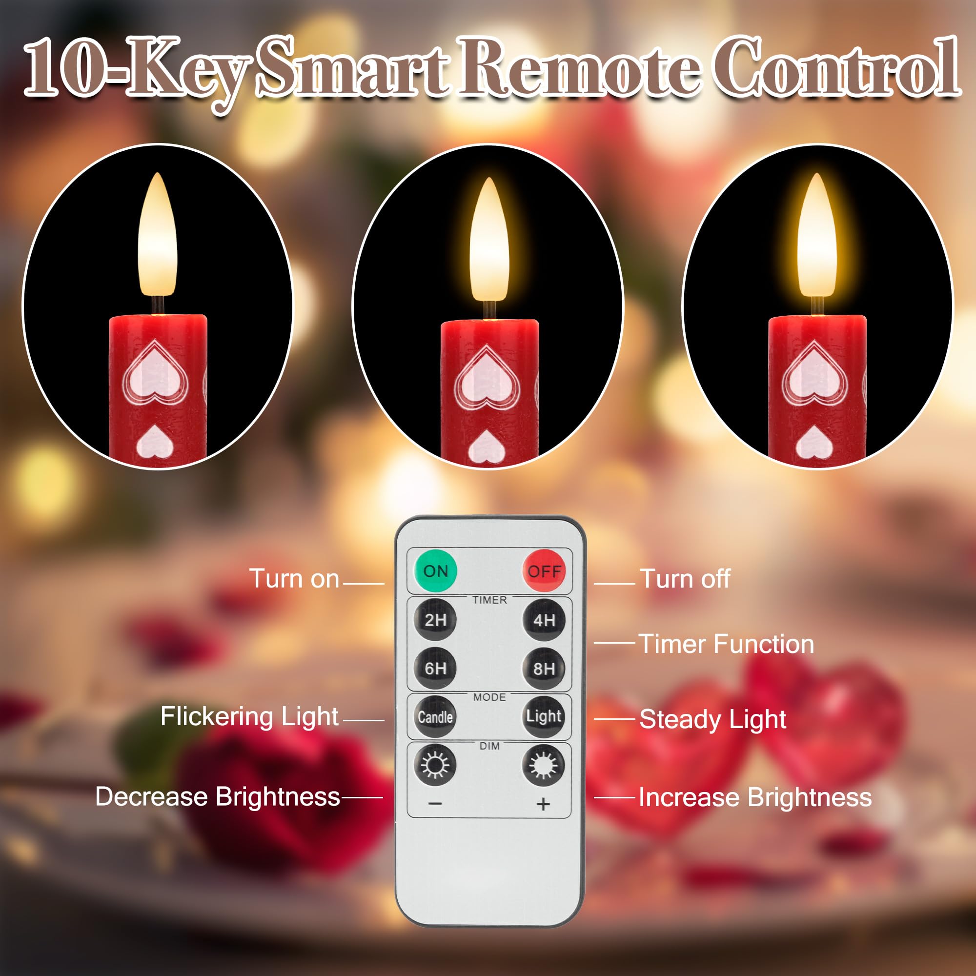 SEHNSY real-wax look 3D flame creates lifelike ambiance.