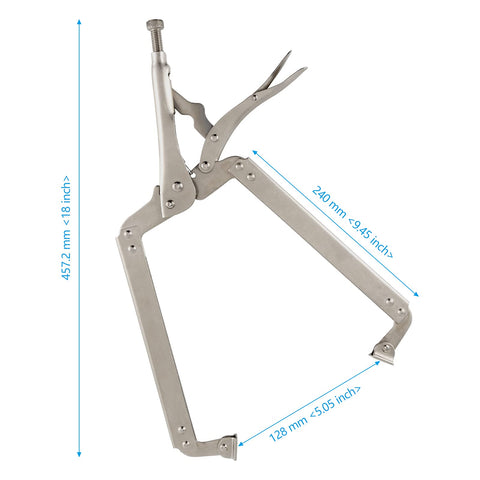 SEHOI 18-inch clamp with swivel pads side angle showing ergonomic grip