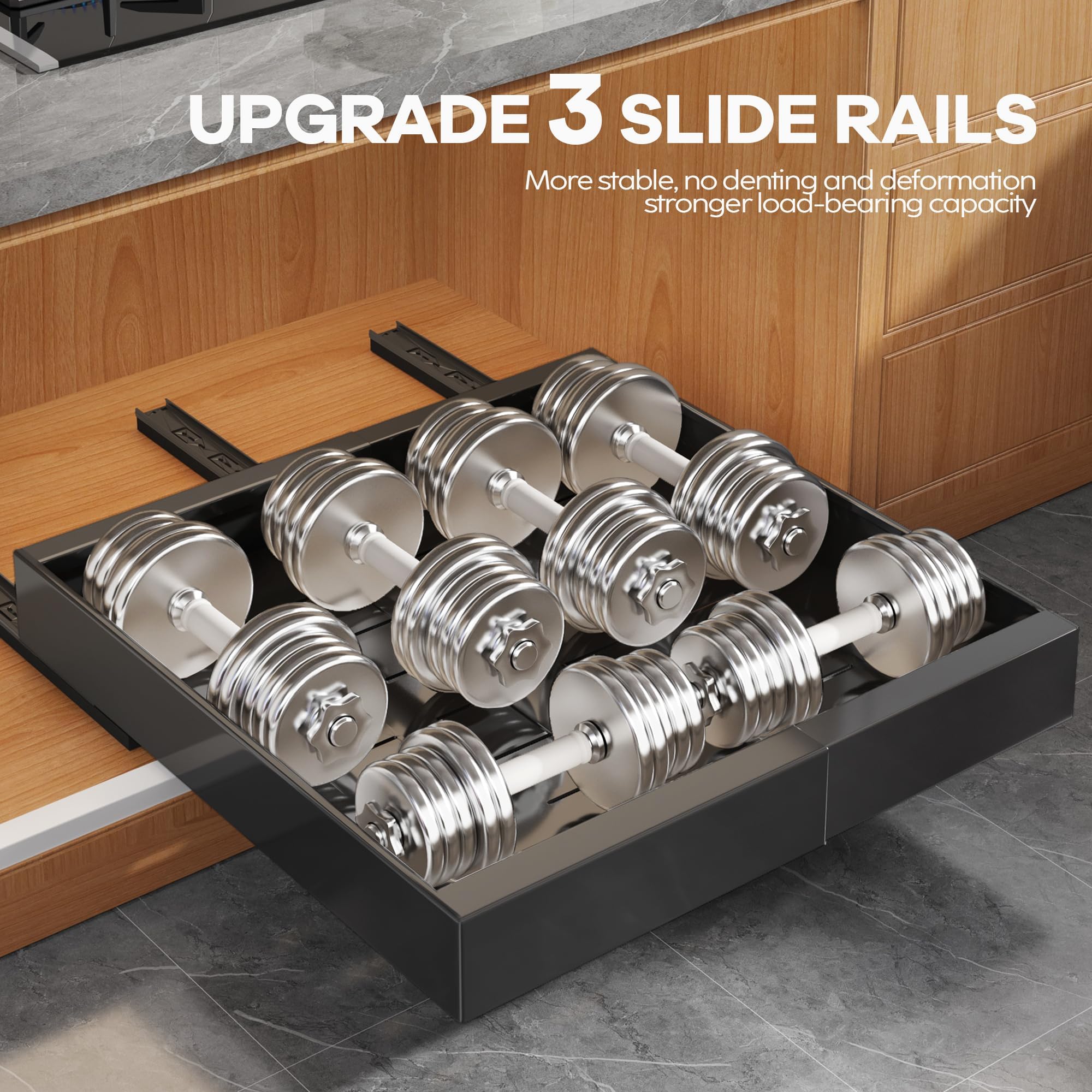 Seinloes adjustable width between 12.05 and 20.4 inches fits various cabinets.